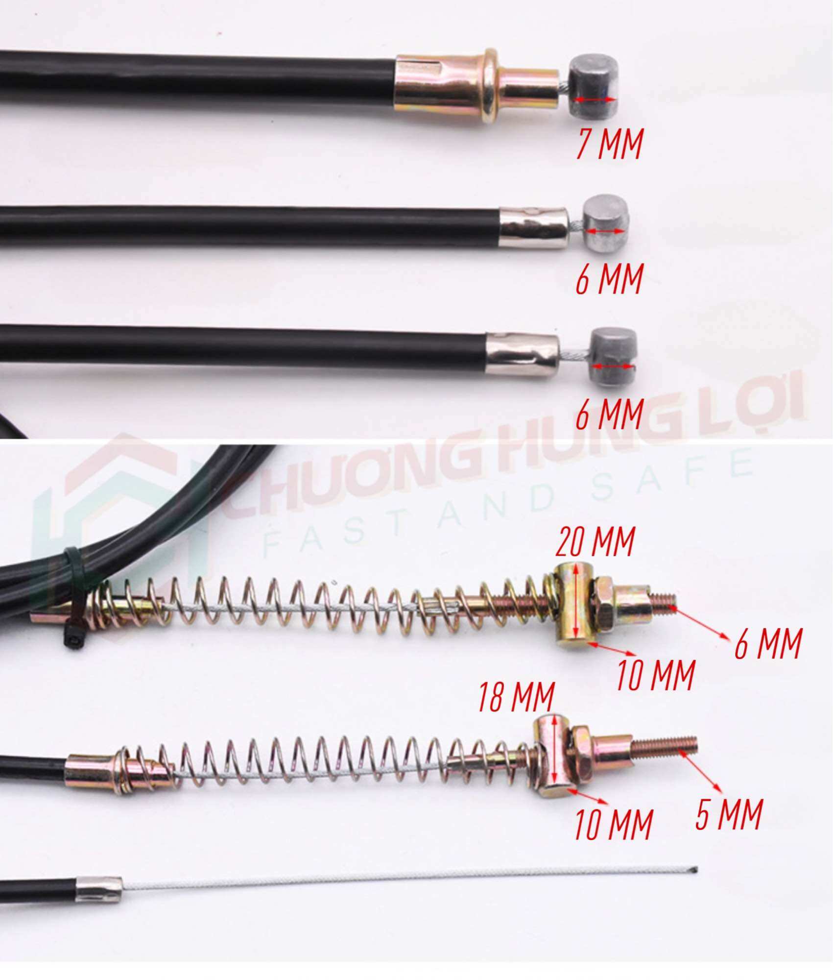 Dây Thắng Sau 2 Mét có tán bắt xe đạp điện