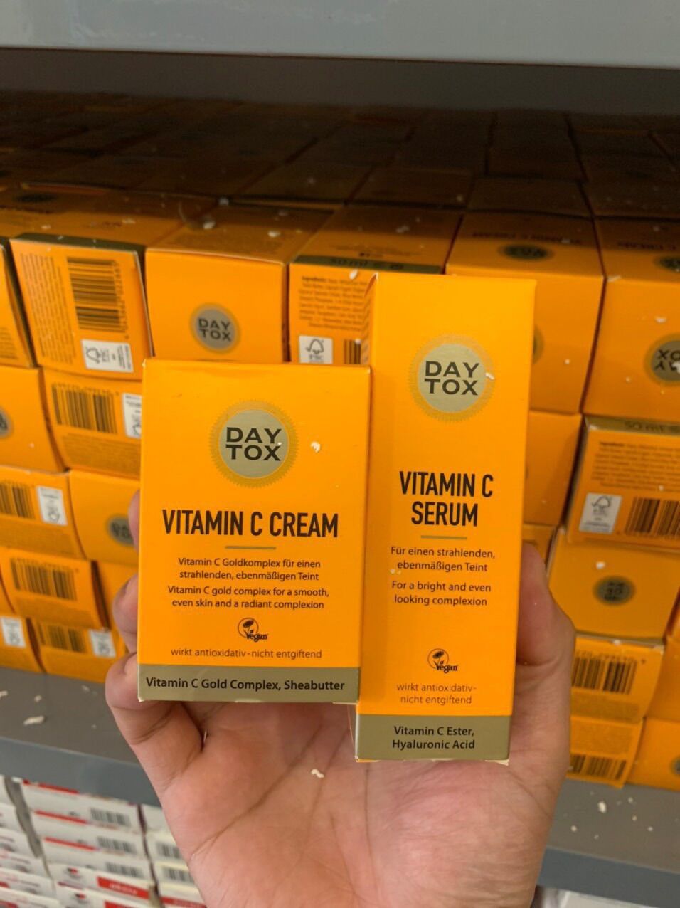 Cặp kem, serum c daytox, trắng da, mờ thâm nám hàng đức
