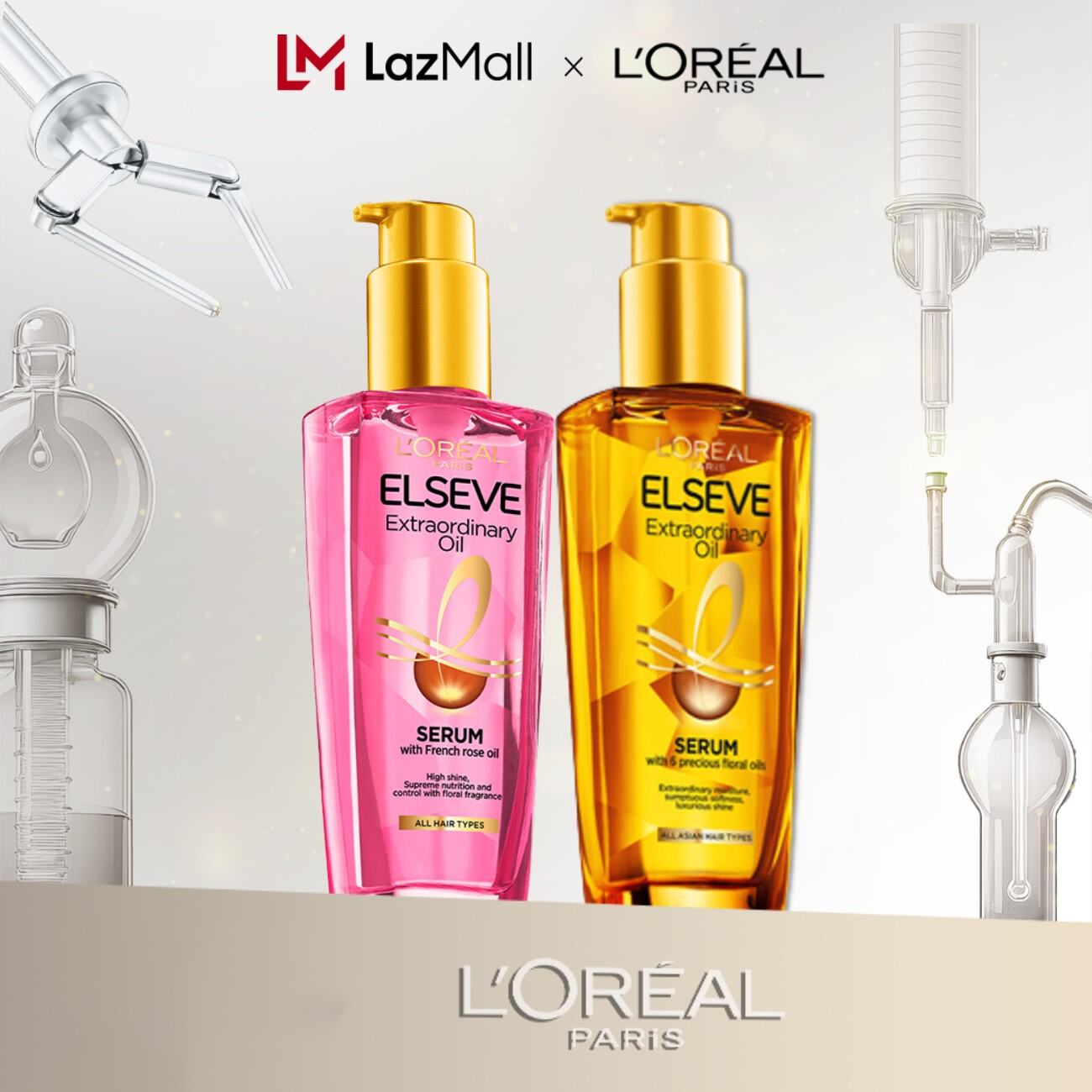 Bộ 2 Dầu dưỡng tóc Chiết Xuất các loại Hoa L’Oréal Paris Elseve Extraordinary Oil Serum 100ml x2