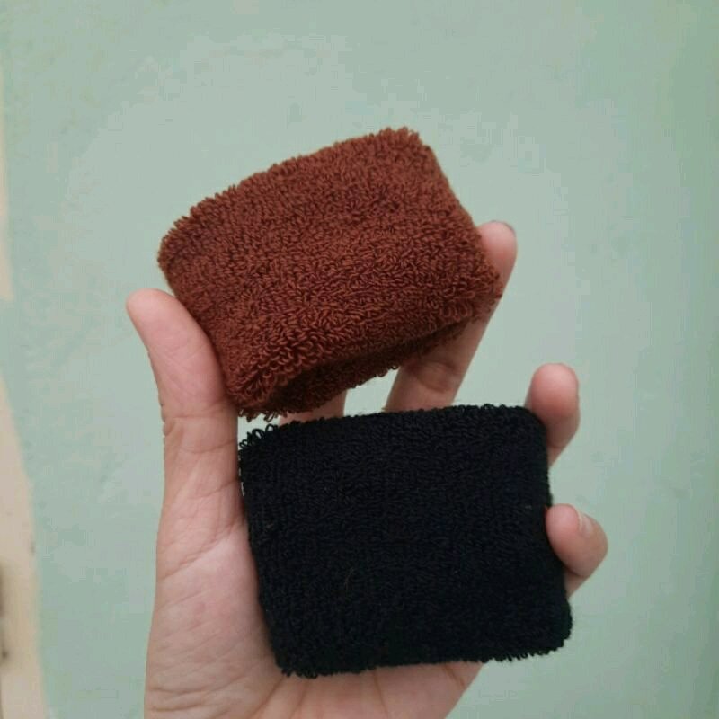 Túi 2 Len cột tóc mềm bản to nâu/đen (bản 4cm-4.5cm)