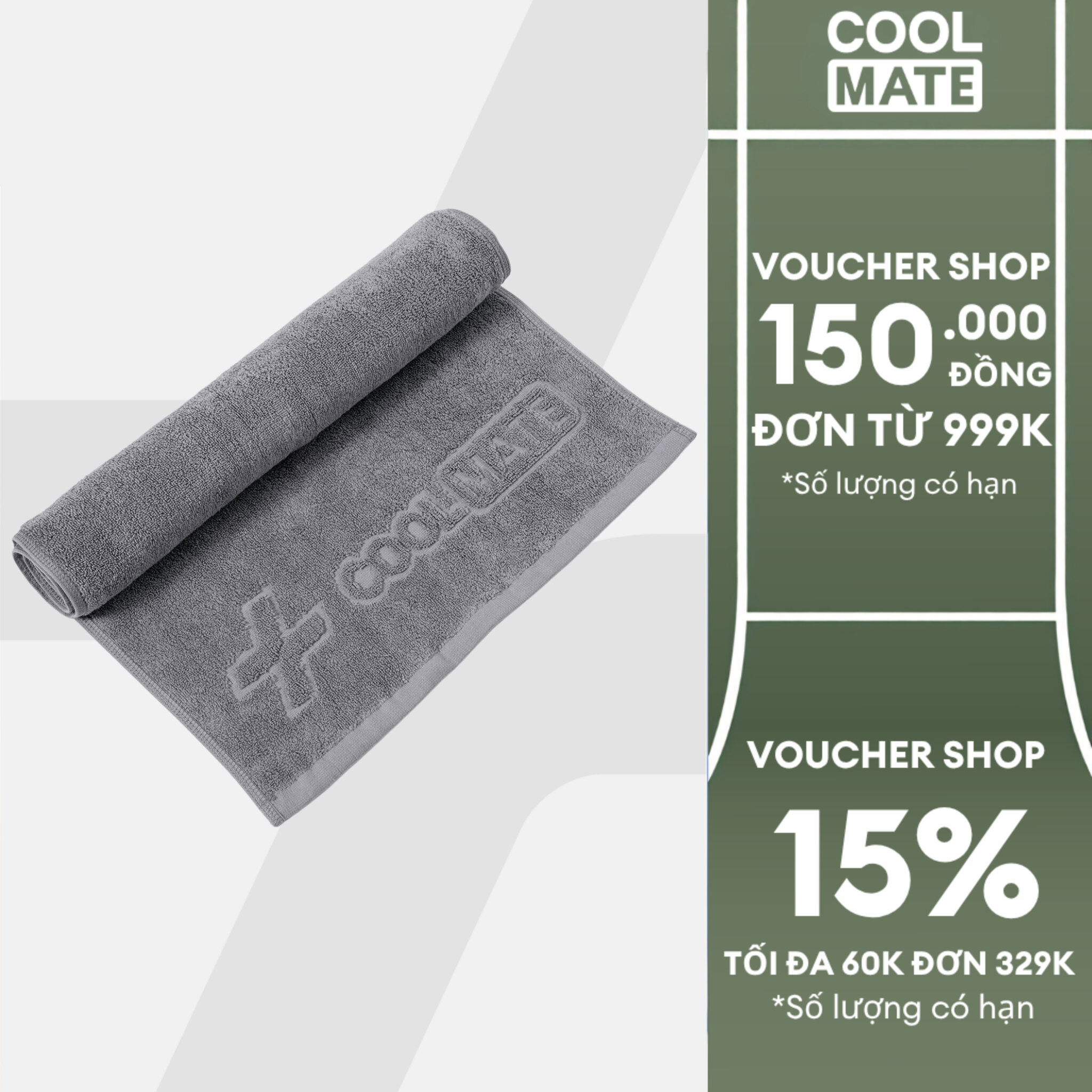Khăn thể thao tập Gym chât liệu Cotton mềm mại, thấm hút tốt, không xù lông - Coolmate