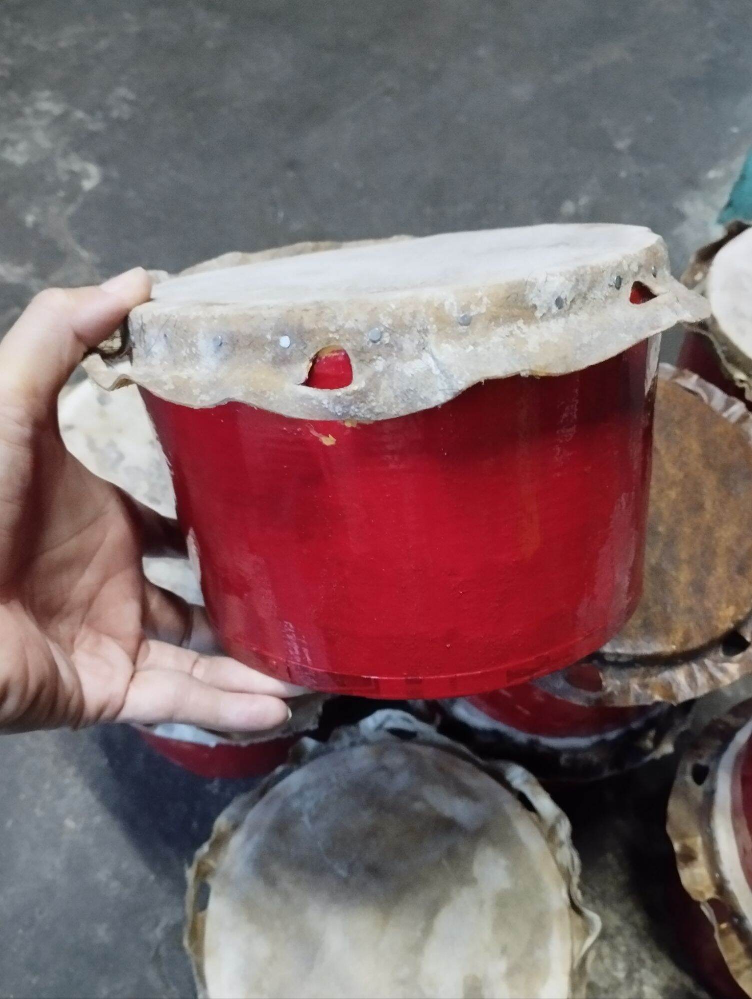 Trống lân trẻ em , trống múa lân bằng gỗ da trâu