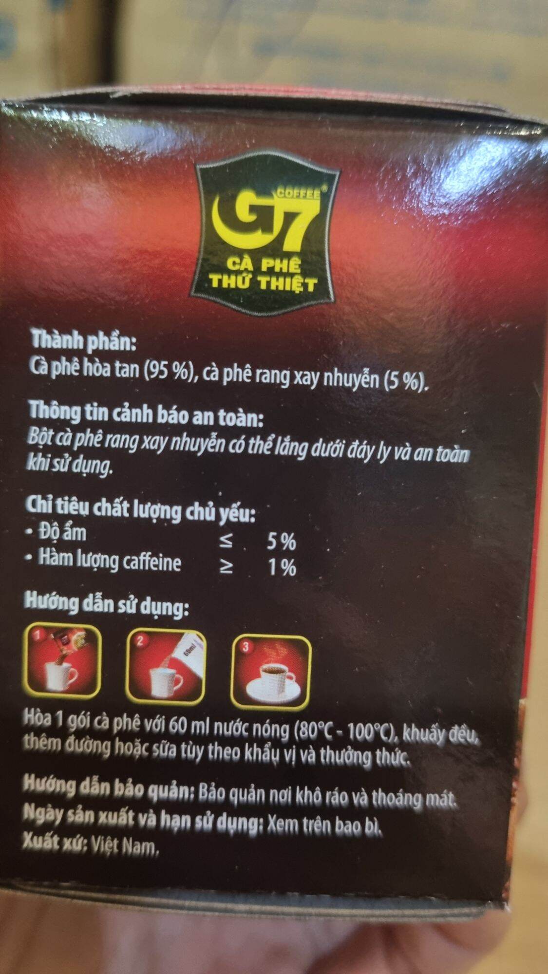 Cà phê G7 đen không đường hoà tan 30g ( 15 gói x 2g)