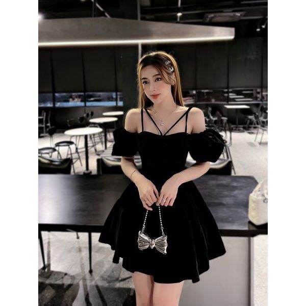 ĐẦM BIGSIZE 2S TRỄ VAI NHUNG MẶC 2 KIỂU(L-2XL)