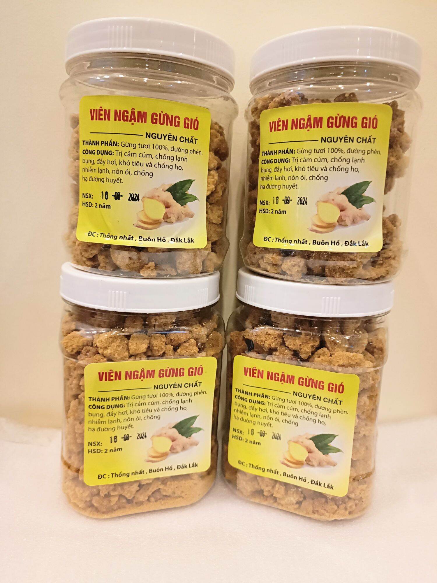 Viên ngậm gừng gió 500gr - mới ngậm cay hơn