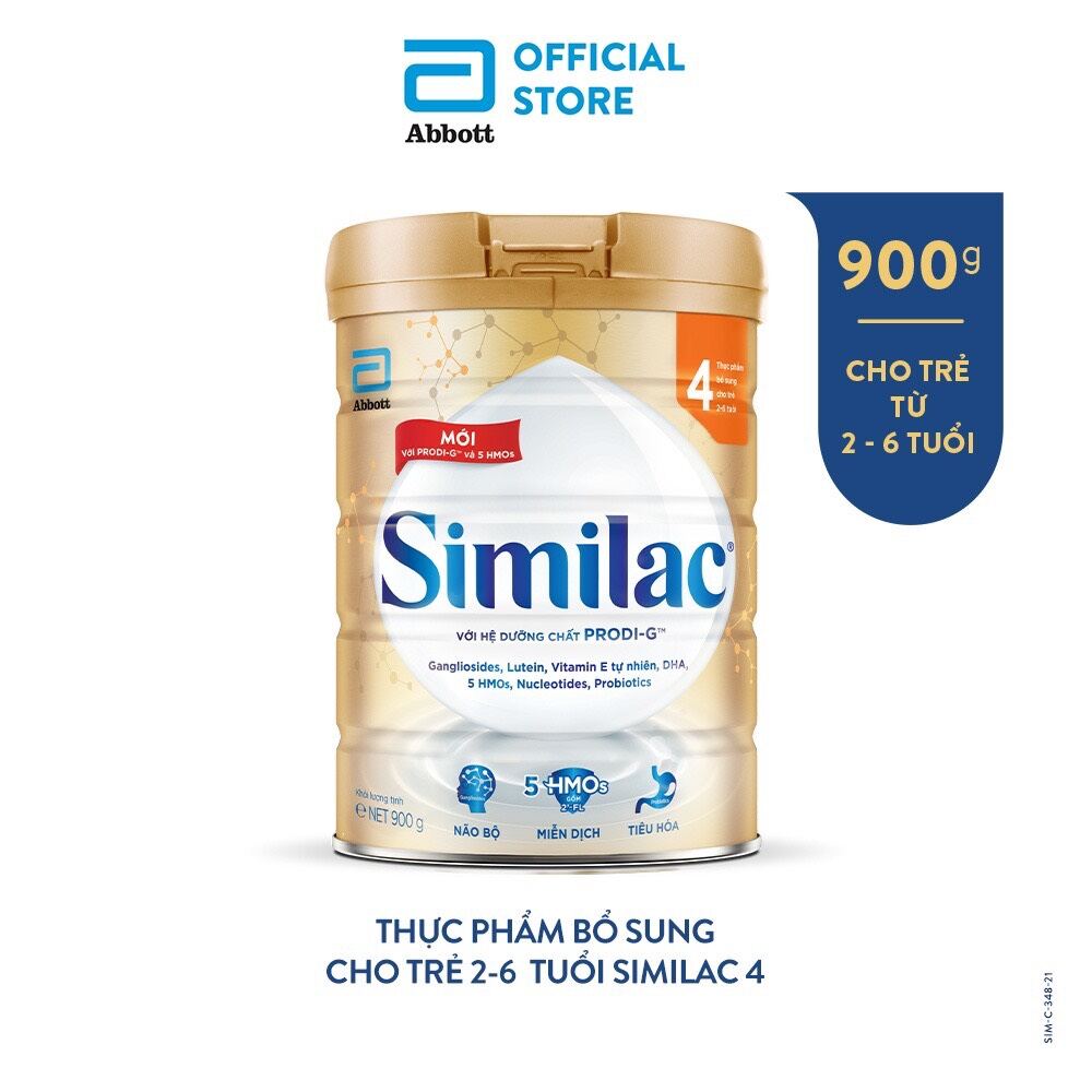 Sữa bột Similac 4 900g đột phá dinh dưỡng 5G cho trẻ 2-6 tuổi
