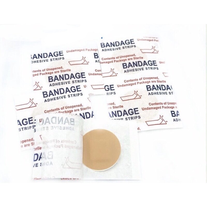 COMBO 100 miếng dán cấy chỉ tròn BANDAGE. Băng keo cá nhân tròn