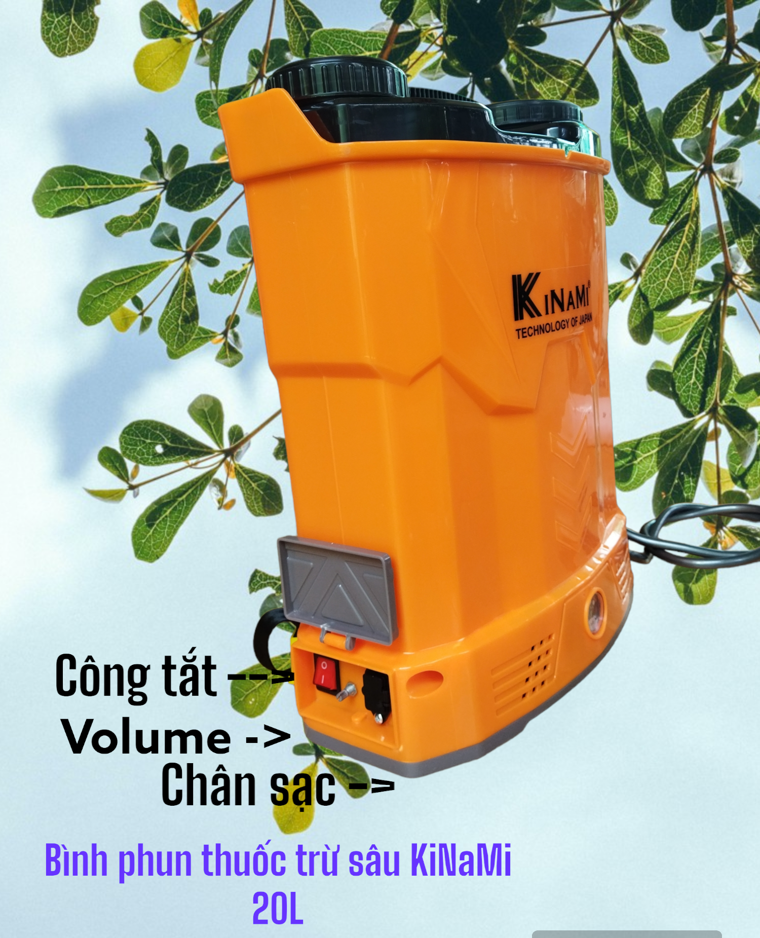 bình phun thuốc trừ sâu bằng điện 20lit 1 bơm.