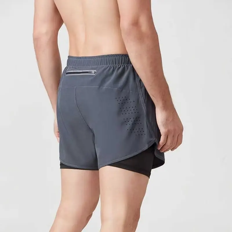 Quần Short Chạy Bộ Nhanh Khô Chuyên Nghiệp Dành Cho Nam Quần Thể Thao Ảo Ảnh Có Túi Đựng Điện Thoại 