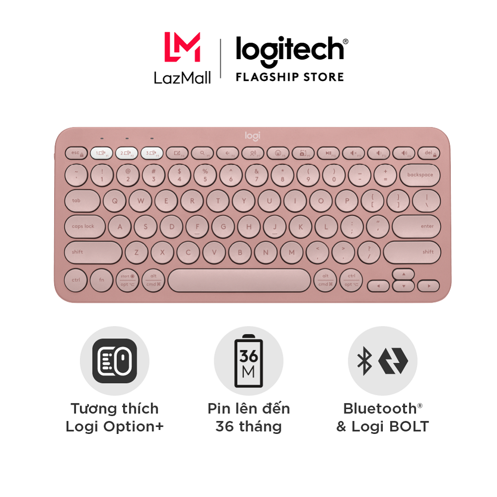 Bàn phím Bluetooth Logitech K380s Pebble 2 - Đa thiết bị Phím tắt tùy chỉnh Mỏng nhẹ Easy-Switch cho