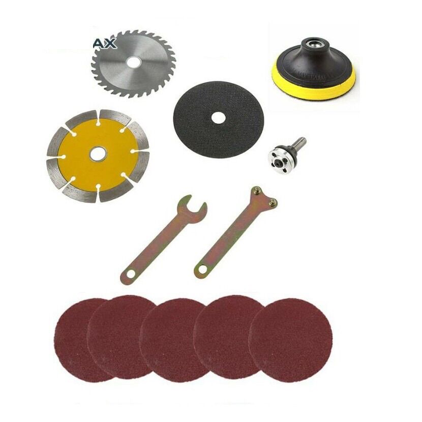 Bộ chuyển đổi máy khoan kèm đĩa cắt sắt cắt gạch cắt gỗ chà nhám trục 10mm