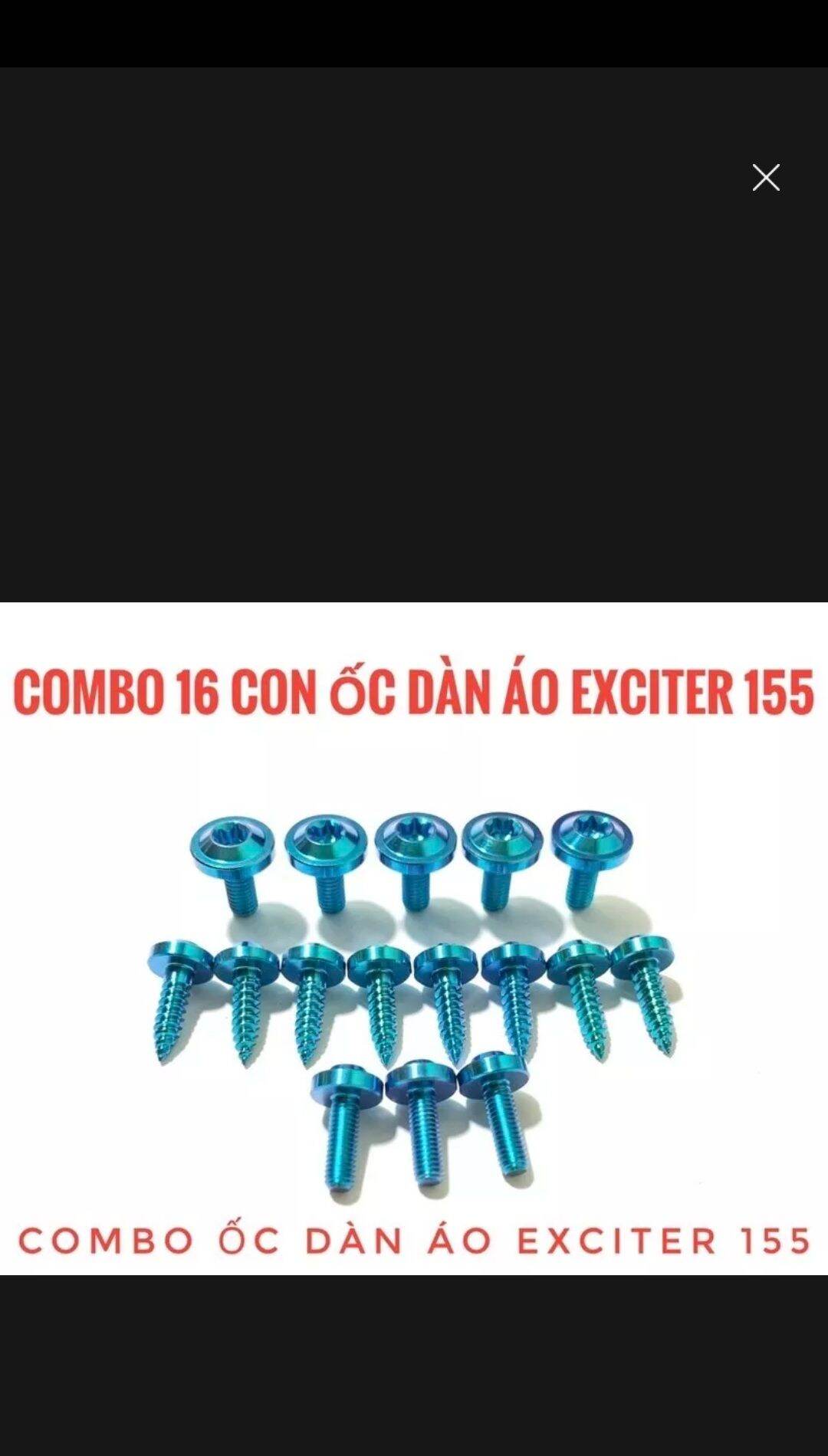 (GR5 xịn)Combo (16-25)ốc titan, Salaya full dàn áo Exciter 150,155.