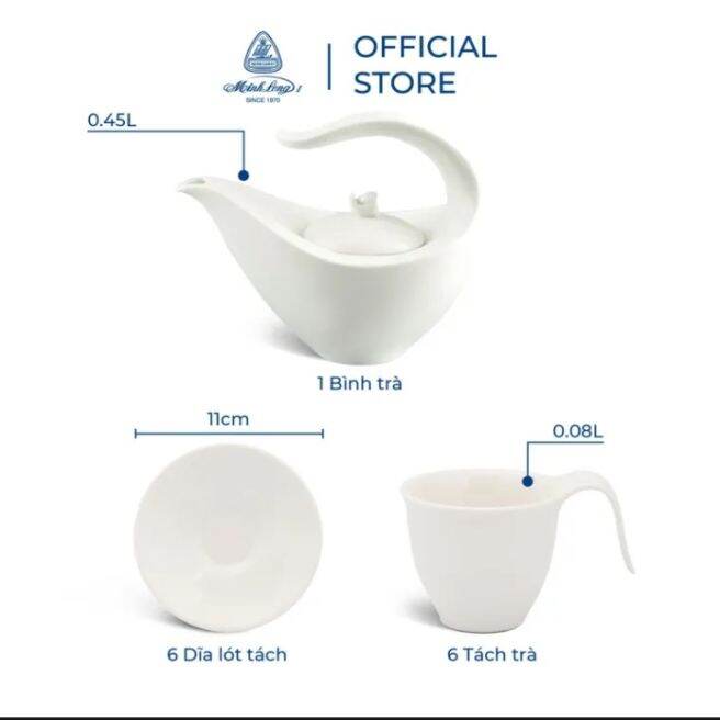 Bình trà Anh Vũ 0.47lít - gốm sứ Minh Long