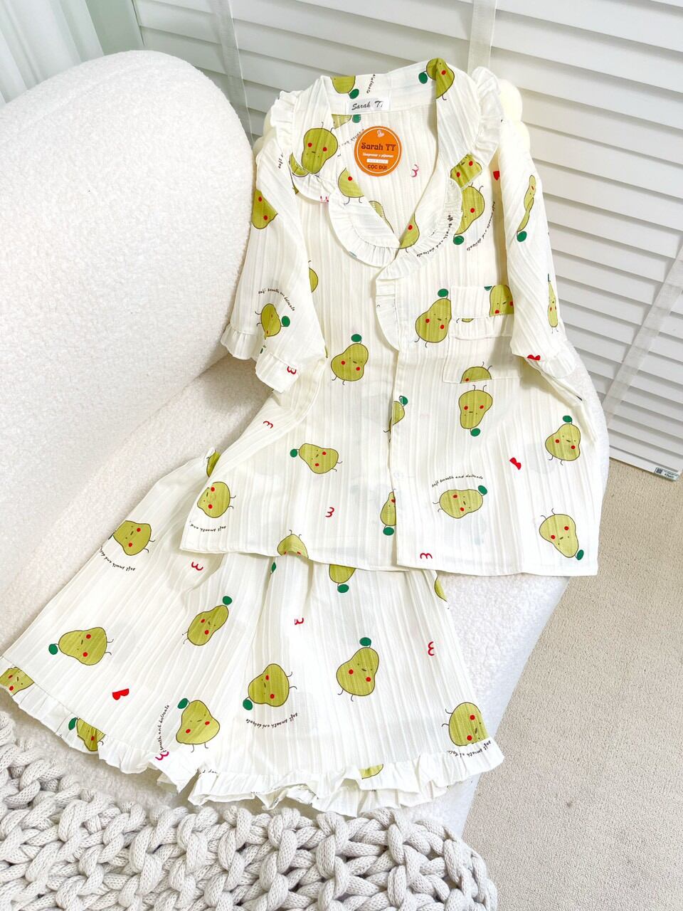 sét bộ đùi pyjama gân hình .