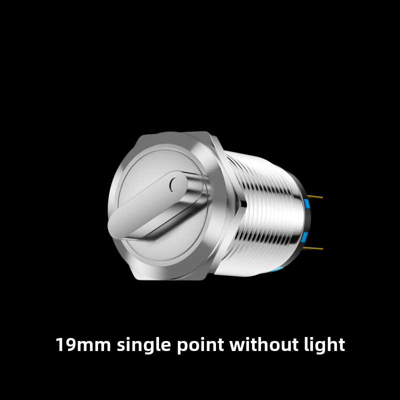 Công tắc nút bấm kim loại, hình tròn 16/19/22mm, nút bấm xoay nhiều mức bằng thép không gỉ hai nấc ba, nút bấm