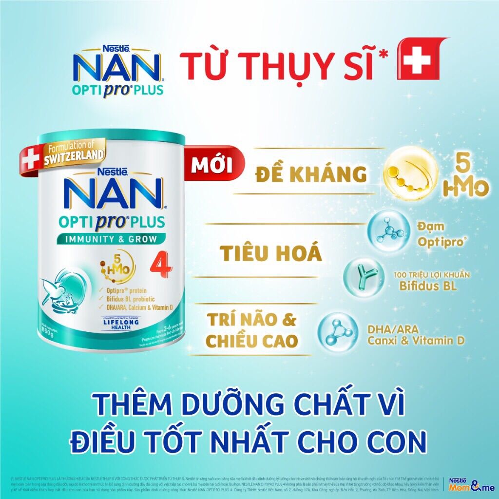 Sữa Bột Nestle Nan Optipro Plus 5HMO số 4 - Hộp 800g