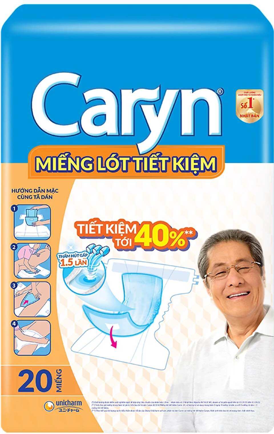 Combo 5 gói miếng lót bổ sung caryn 20 miếng -miếng lót tiết kiệm caryn 20 miếng - date luôn mới