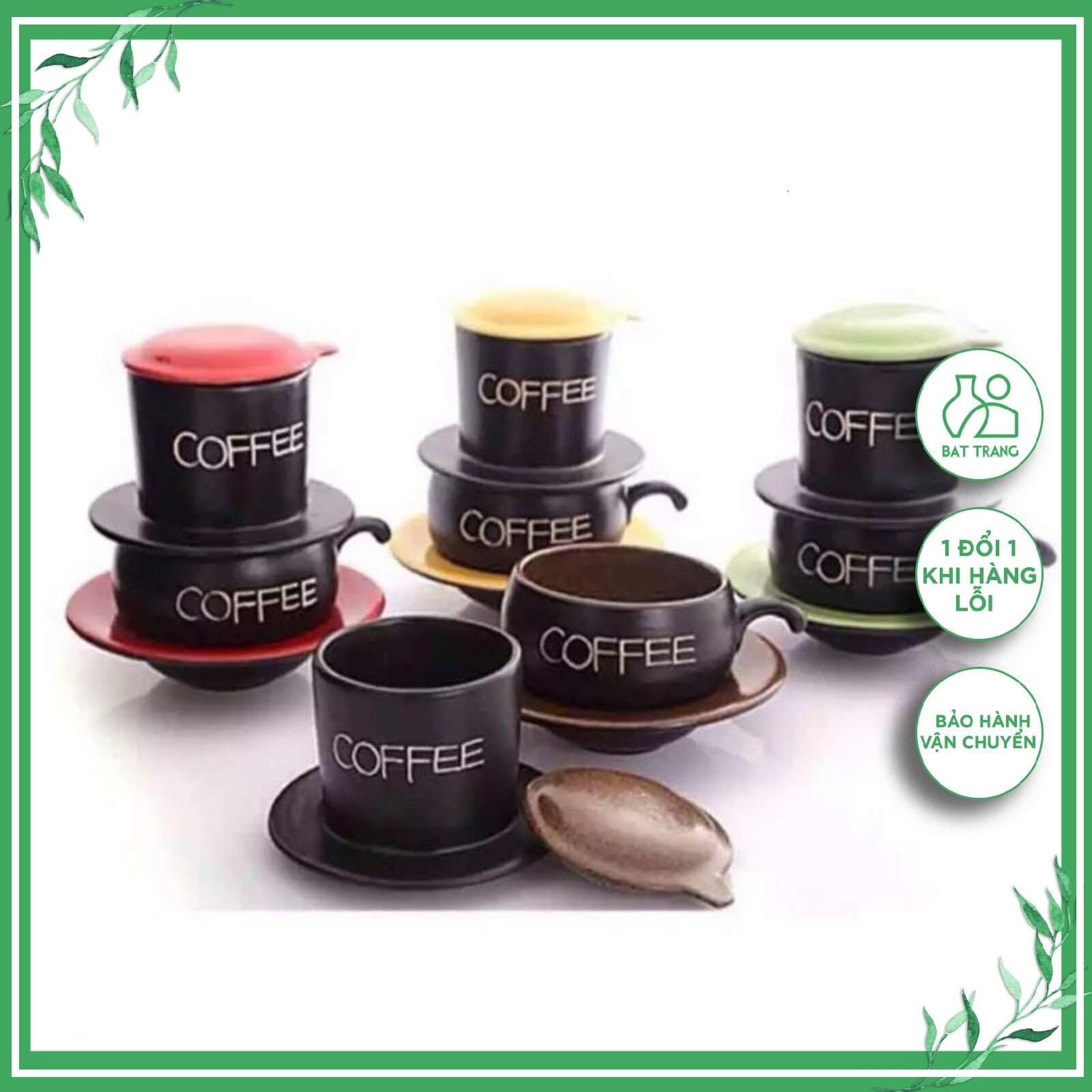 Bộ phin pha cà phê Phin sứ pha cafe cao cấp Bát Tràng 5 chi tiết