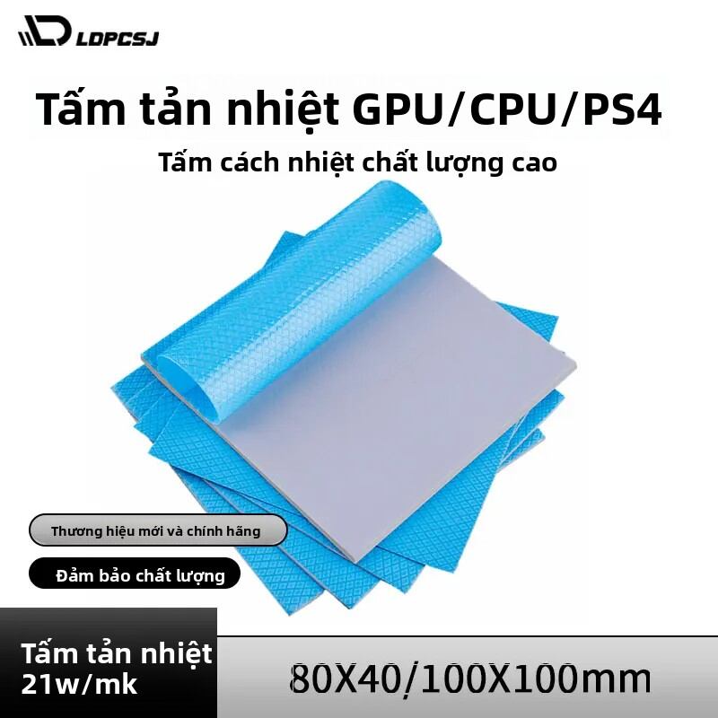 Ldpcsj 24W Tấm Tản Nhiệt Chất Lượng Cao Cho GPU Bộ Tản Nhiệt Làm Mát CPU Silicone Dẫn Điện 80x40/100x100mm Cách Nhiệt Thành Phần PC Công Cụ Làm Mát Giá 65,550 Đồng*Miễn phí vận chuyển