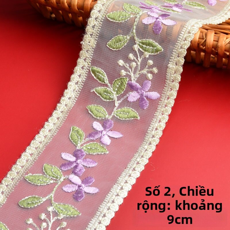 Vải Ren Trang Trí Thủ Công DIY Nhiều Màu Vải Ren Lưới Thêu Cho Váy Cưới Quần Áo Cổ Cửa Sổ Quần Áo