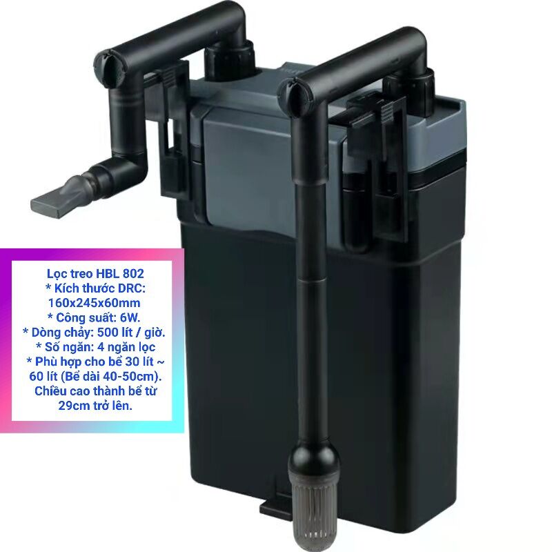lọc thùng HBL 802 sunsunlọc treo hồ cá, sunsun HBL, lọc sạch nước hồ cá, lọc nước hồ cá
