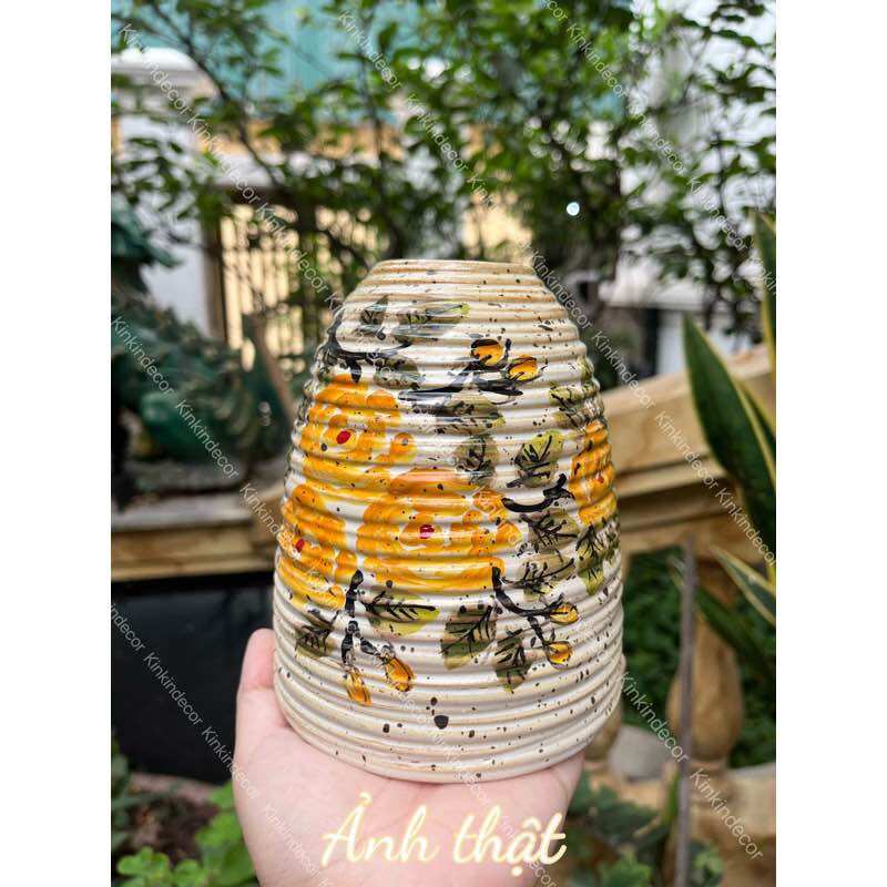 lọ hoa mini dáng chuông gốm bát tràng