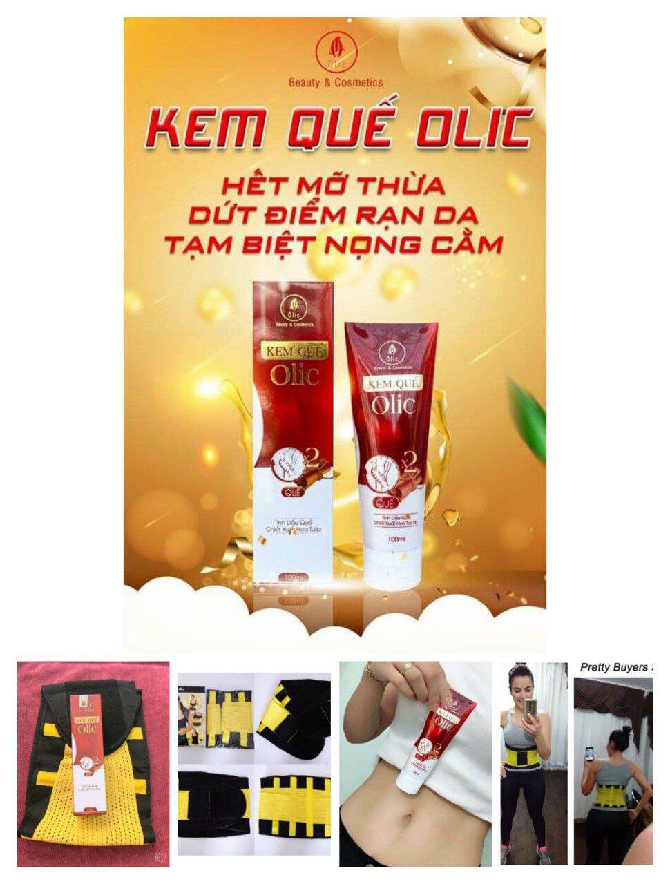 Kem Tan mỡ Olic Giúp thon ngọn vòng 2 (1 lọ tặng 1 đai) (hàng Chính Hãng)