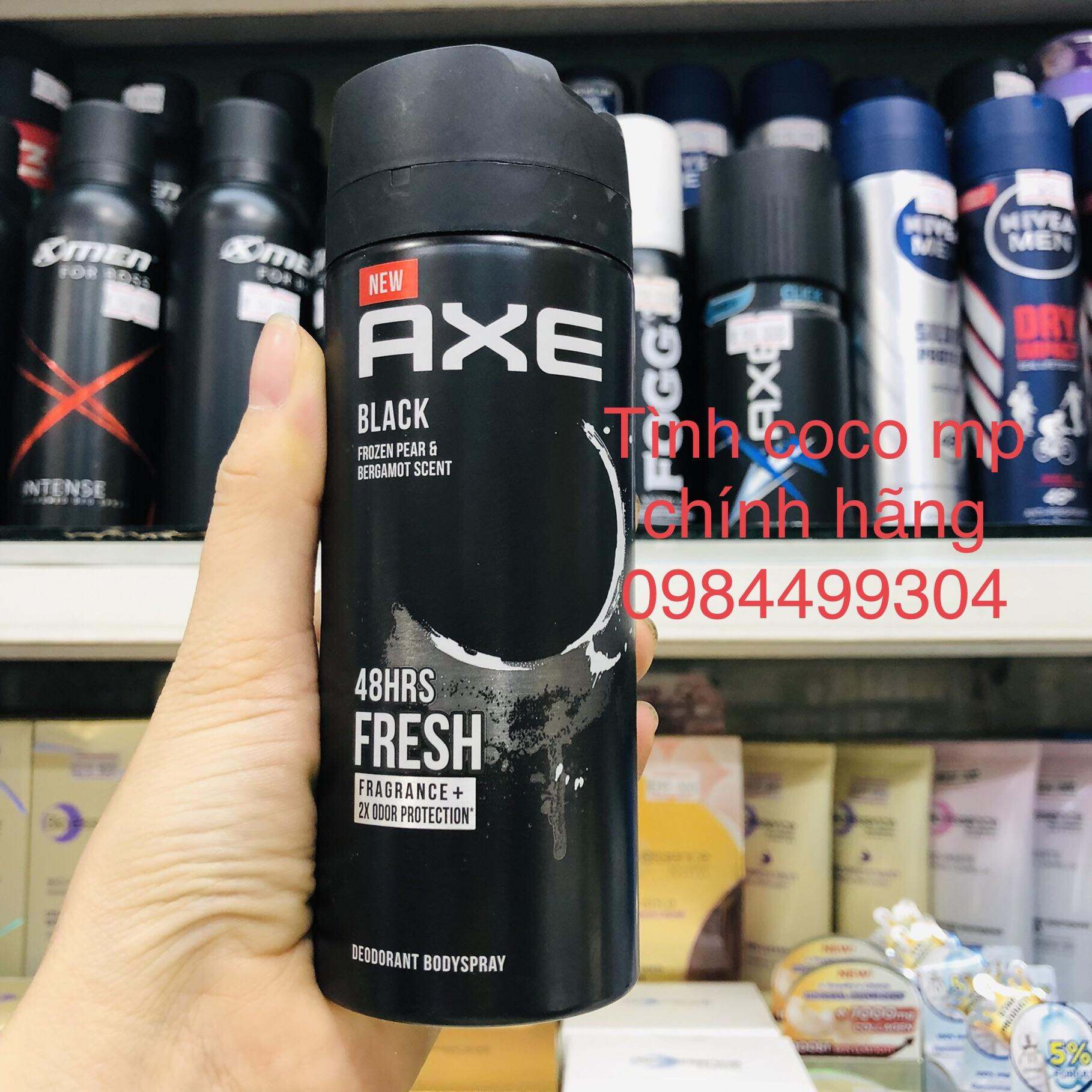 Xịt Ngăn Mùi Toàn Thân Axe Black, xịt khử mùi cho nam giới,hương nước hoa,thơm lâu,chai 135ml