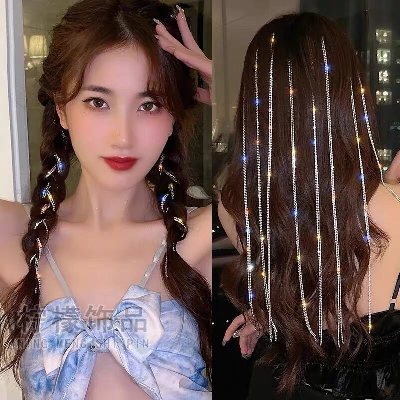 Kẹp tóc dây đá 2 line bling bilng