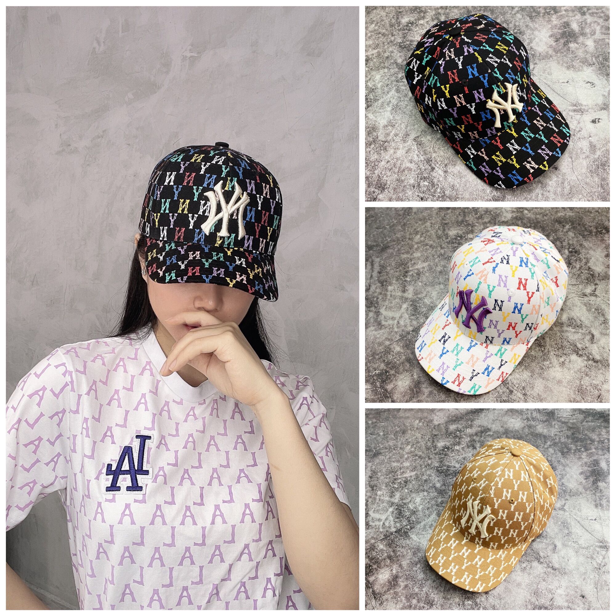 Mũ lưỡi trai, nón lưỡi trai mlb monogram nhiều màu