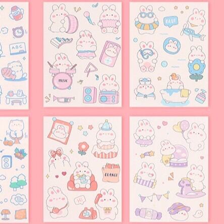 Set 4 tấm sticker trang trí siêu dễ thương