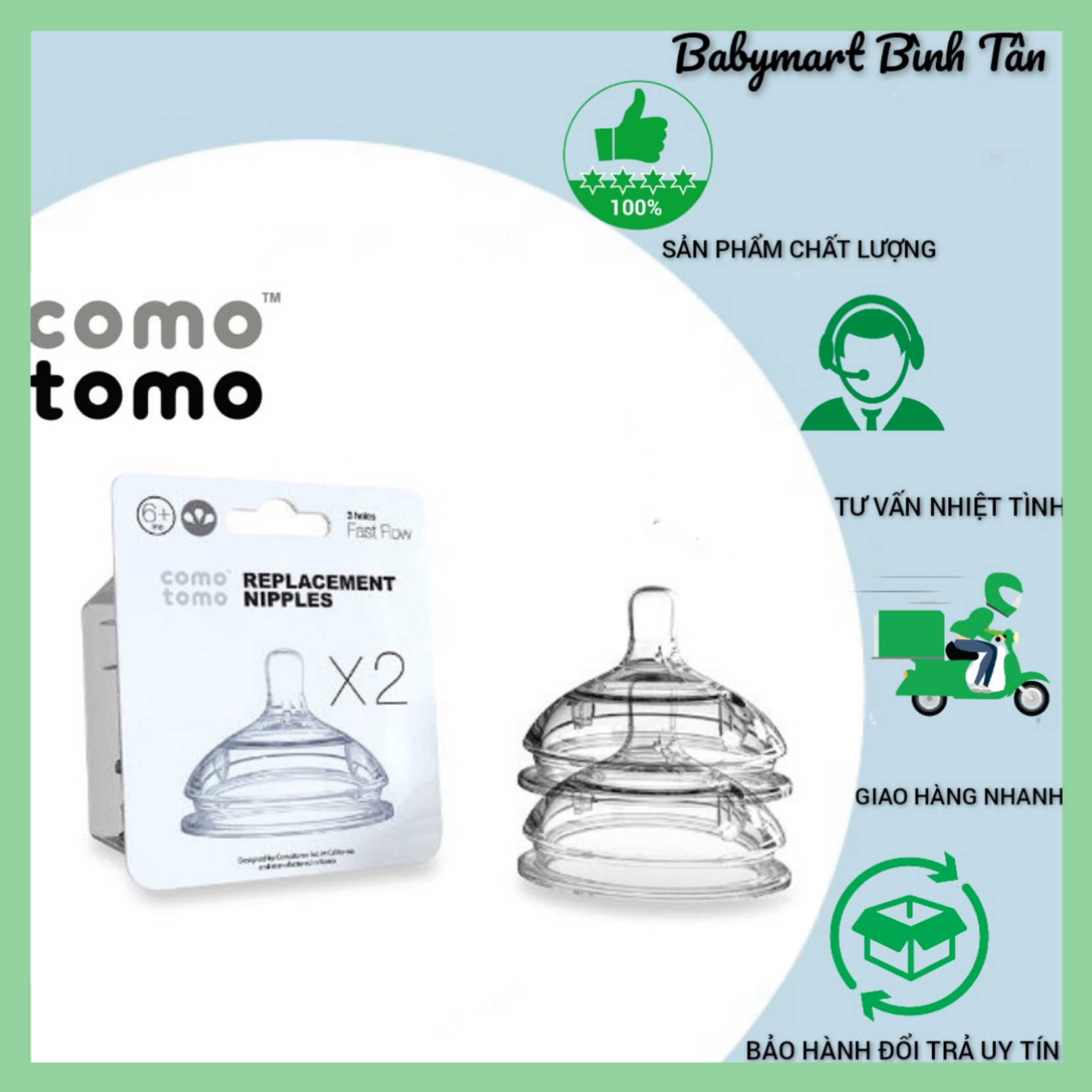Núm ti thay thế bình comotomo hàn quốc, sản phẩm chính hãng, núm siêu mềm, chống đầy hơi cho bé, giúp bé bú tốt hơn, có bán tách hộp 1 núm