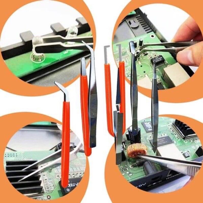 Bộ 7 nhíp gắp linh kiện điện tử (Bộ panh kẹp)