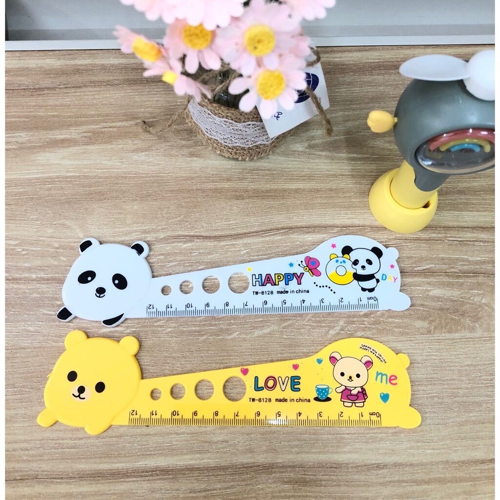 Thước kẻ nhựa kiểu hình gấu 15cm