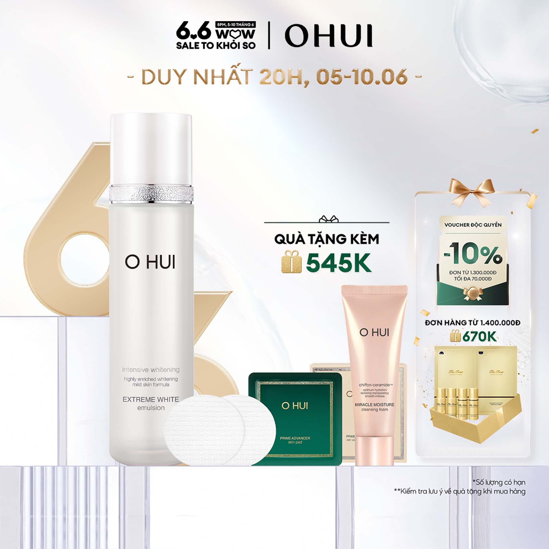 Sữa dưỡng trắng OHUI Extreme White Emulsion 130ml