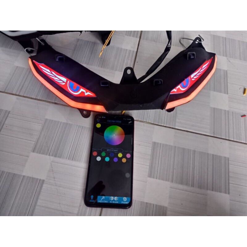 Demi Audi A11 Exciter 150 kết nối Bluetooth chỉnh màu trên điện thoại , đã làm sẵn dắt cắm như zin