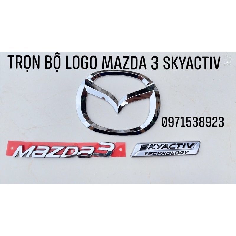 0trọn bộ logo MAZDA 3 SKYACTIV dán đuôi xe mazda 3