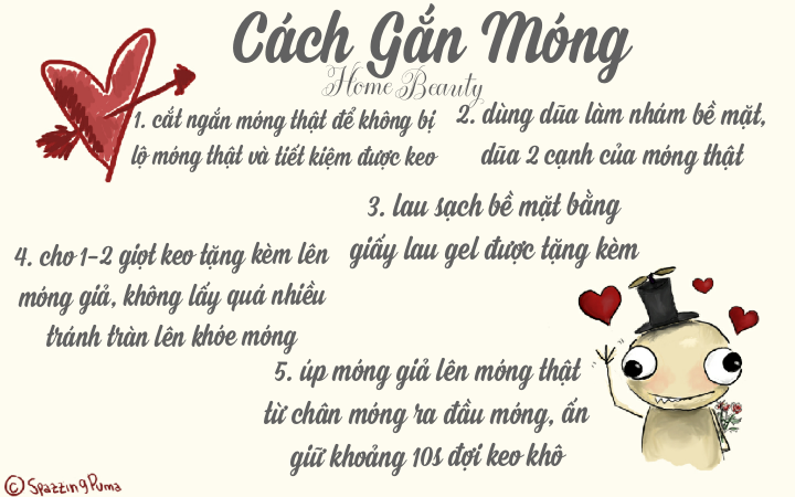 Móng tay giả nail box đính đá đơn giản (Tặng combo 6 món phụ kiện)