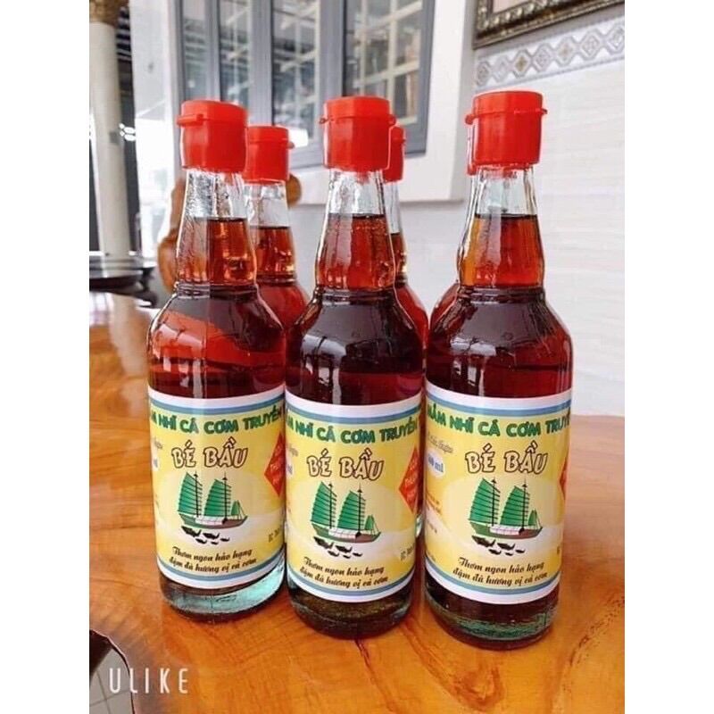 Nước mắm bé bầu -chai thuỷ tinh, thùng 6 chai mỗi chai 500ml, thùng 3 lít