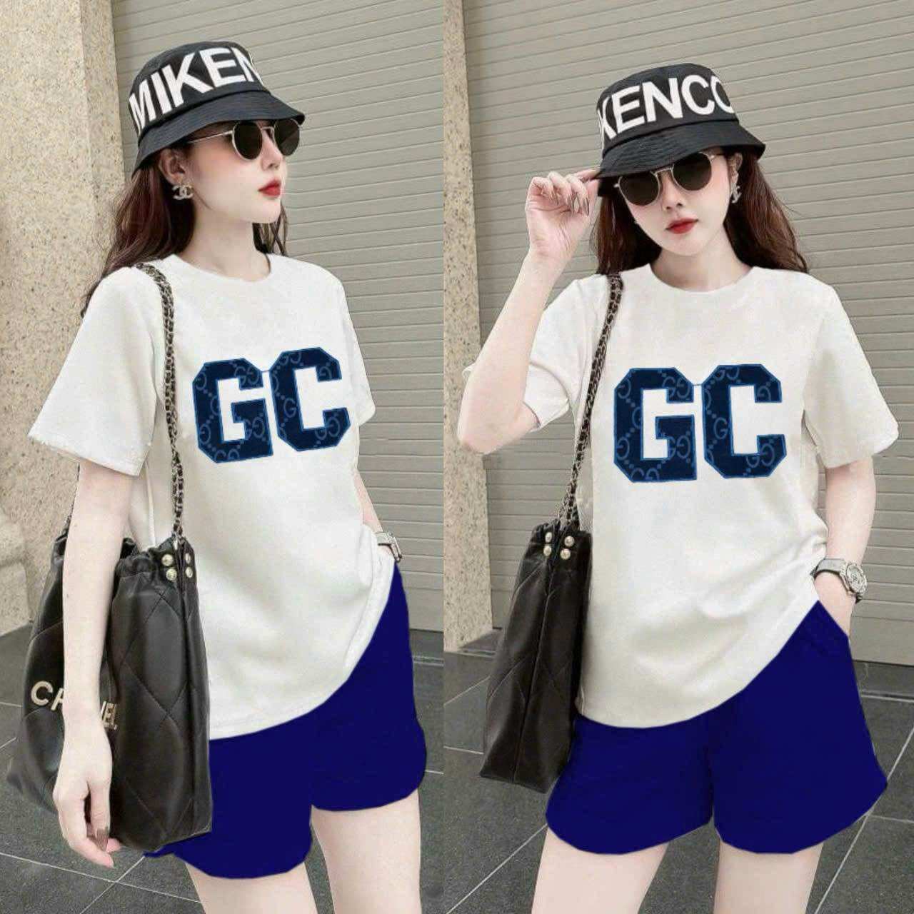 SÉT SHORT COTTON THÊU LOGO SIÊU HOT