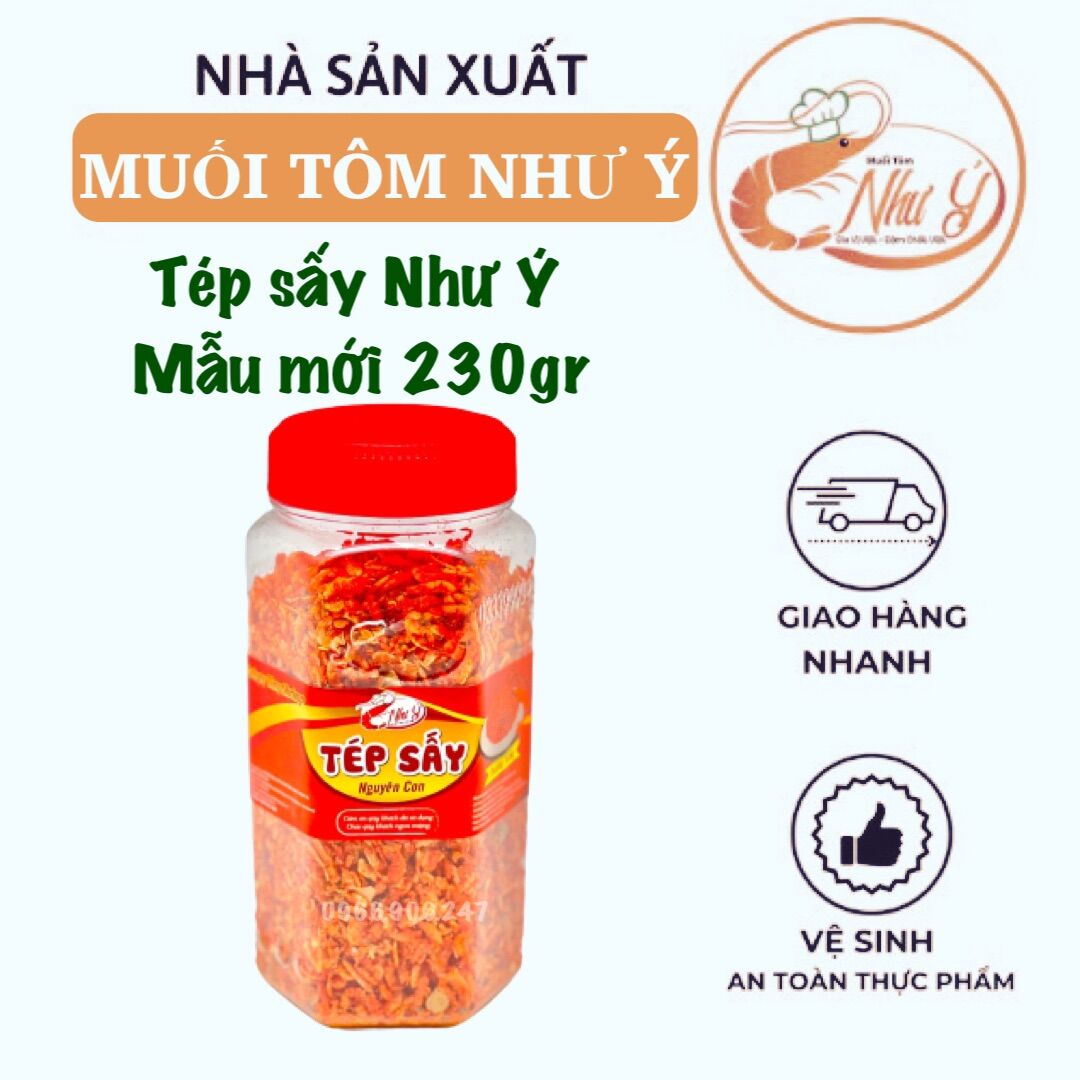 Tép sấy nguyên con hũ 230gr thượng hạng thương hiệu Muối Tôm Như Ý
