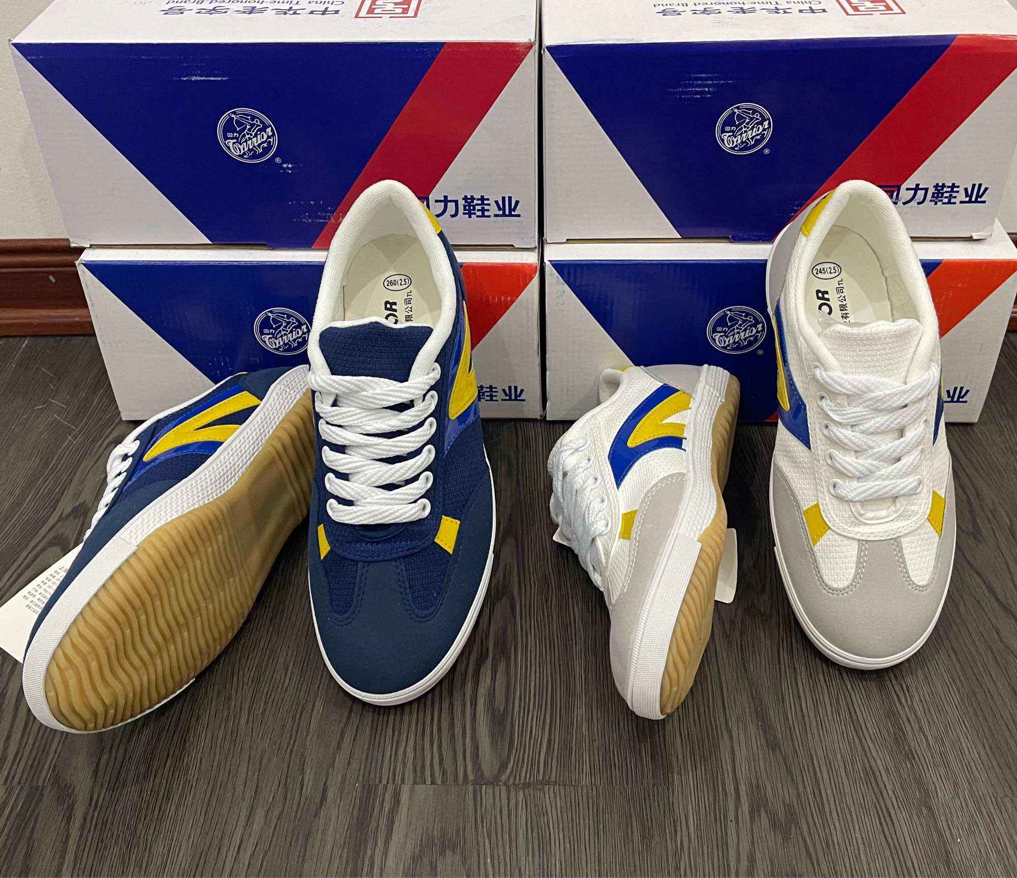 Giày Bata Phủi Warrior WT5 ShangHai chính hãng ( Trắng,Tím Than)