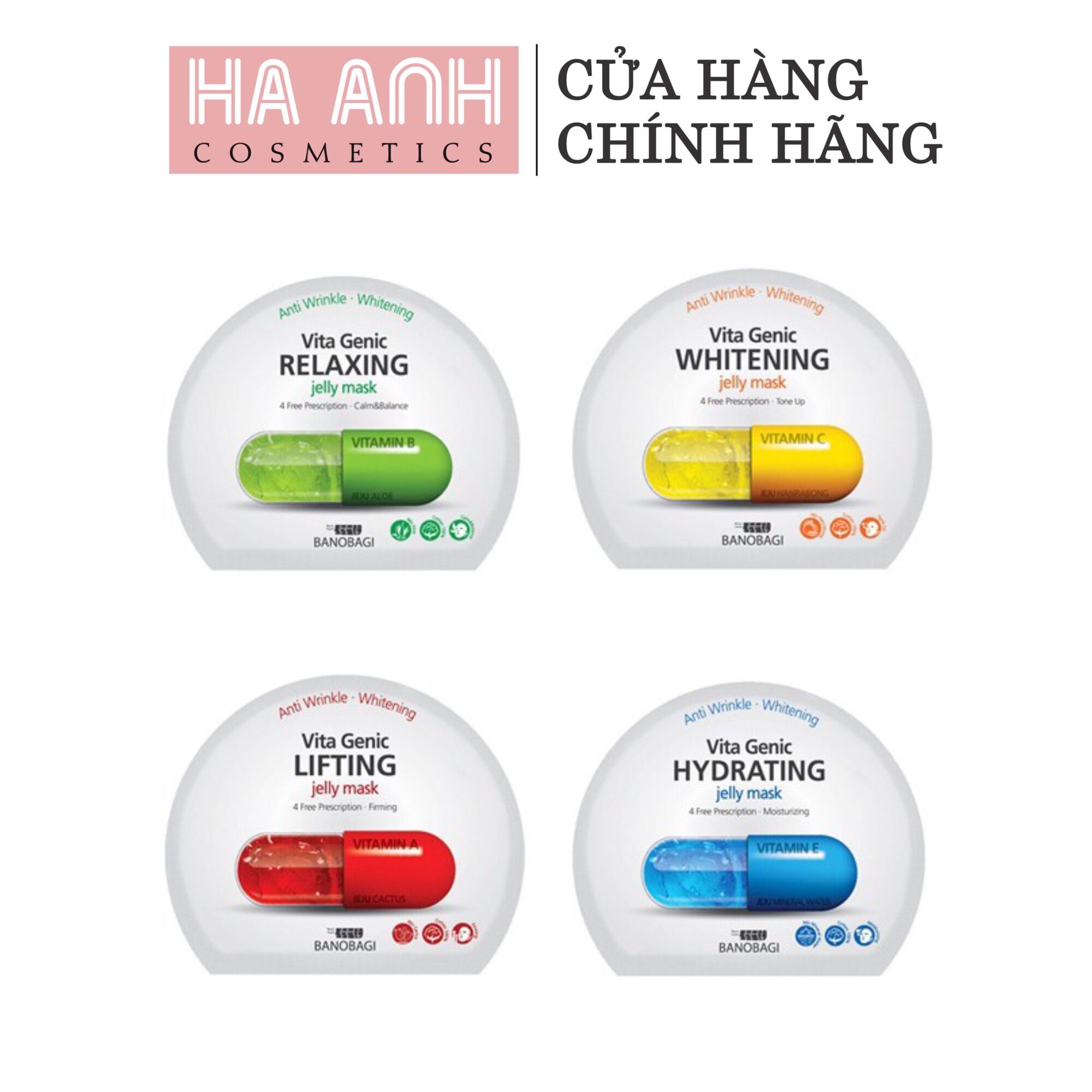 [Hcm]Combo 10 Miếng Mặt Nạ Giấy Banobagi Vita Genic Jelly Mask Vitamin