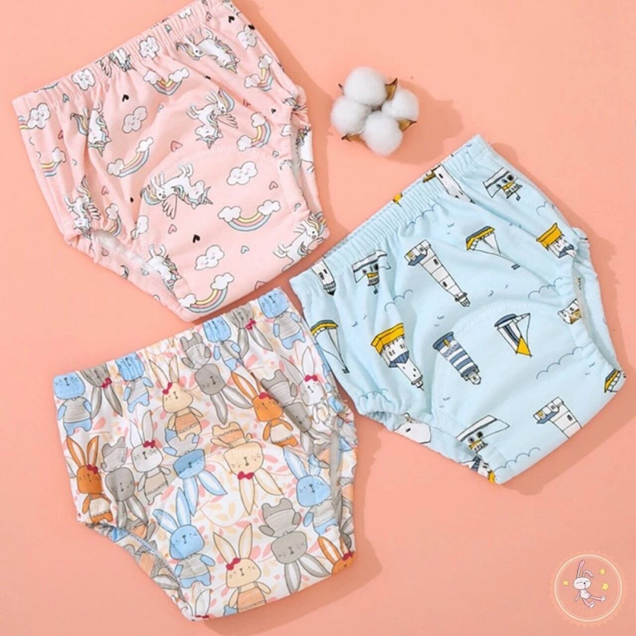 Quần tập bỏ bỉm cotton vn chống hăm tã cho bé yêu từ 4 đến 30kg