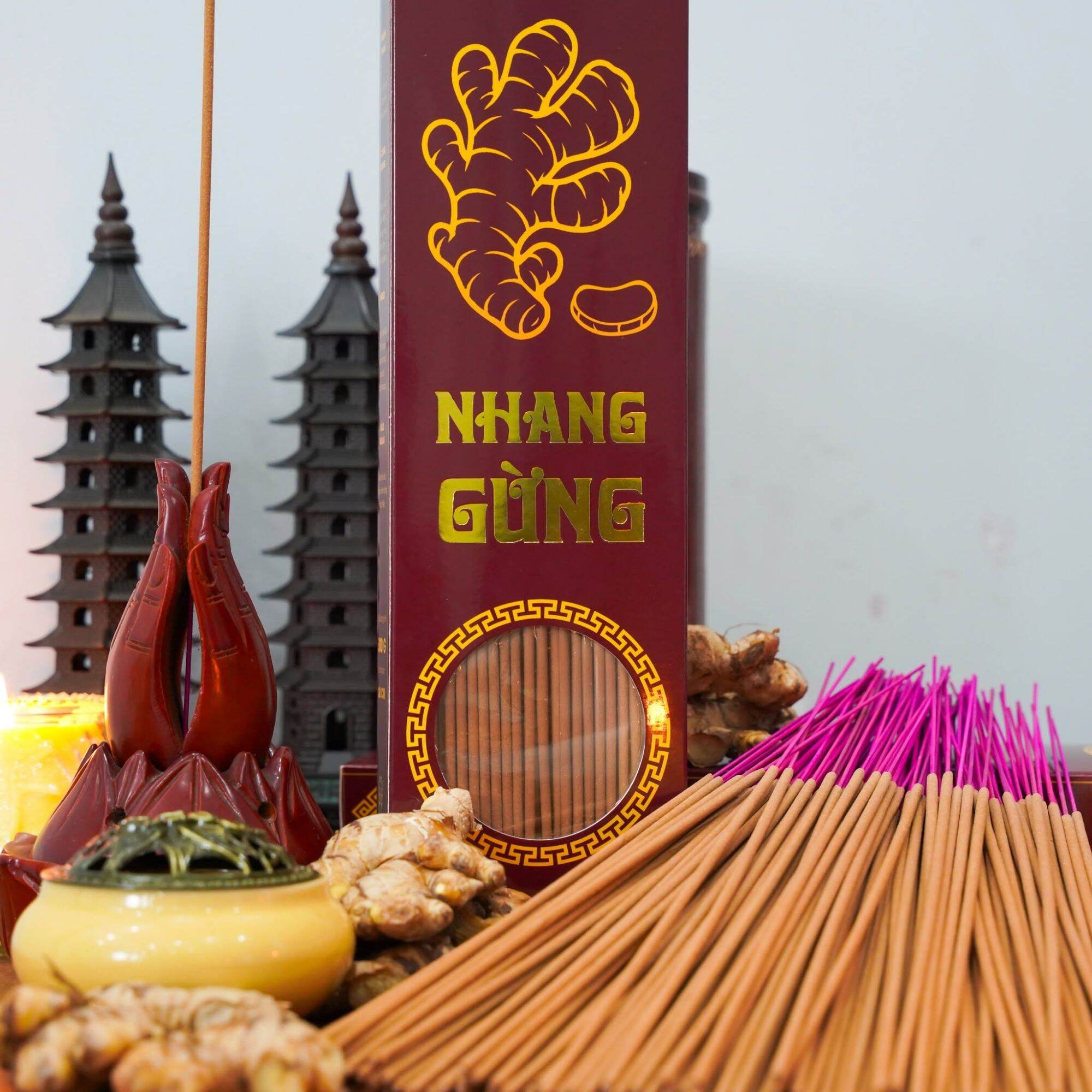Nhang gừng (chân nhang giao màu ngẫu nhiên)