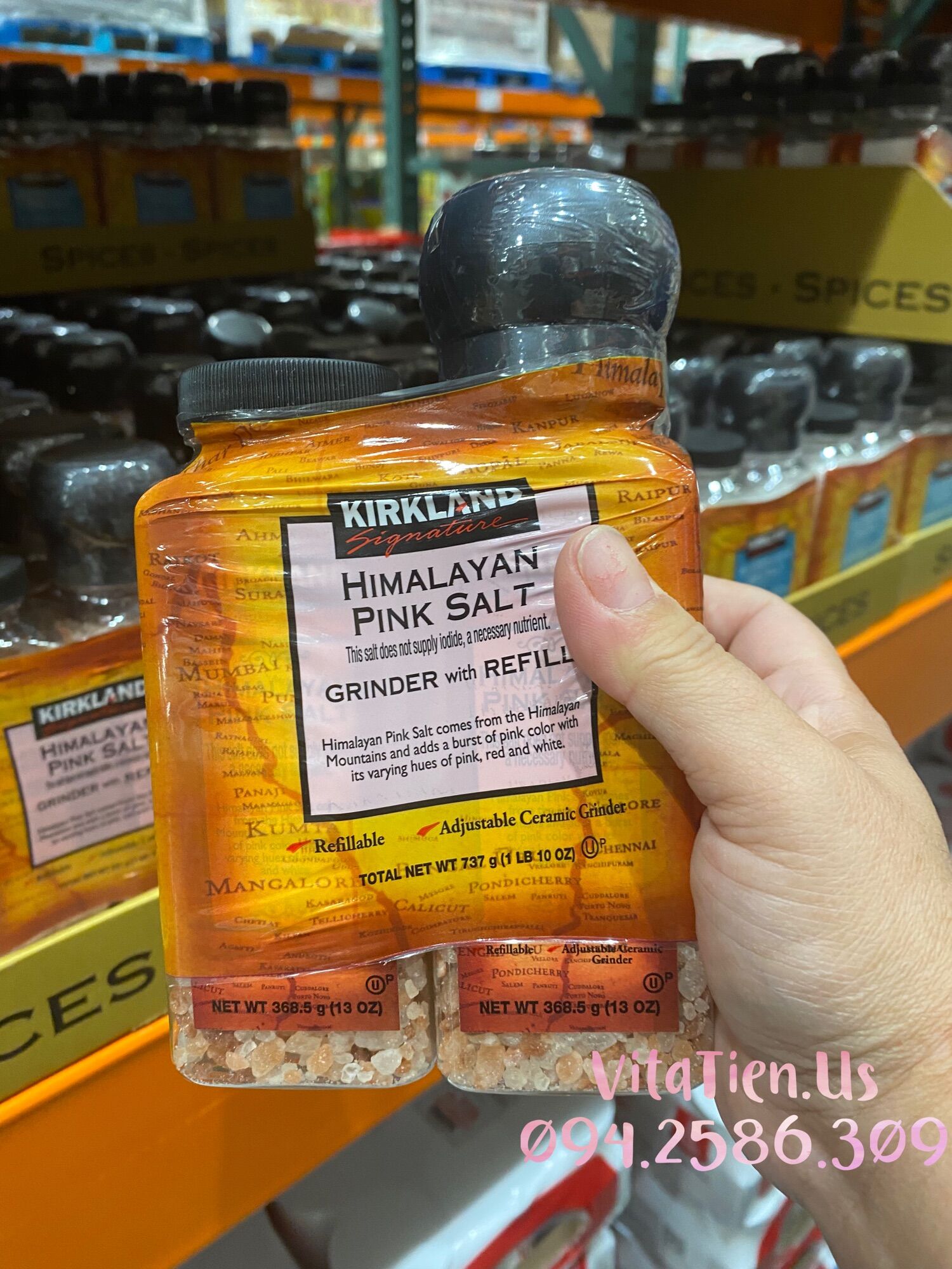 Muối Hồng Himalaya Kirkland-737gr_ Hàng Mỹ