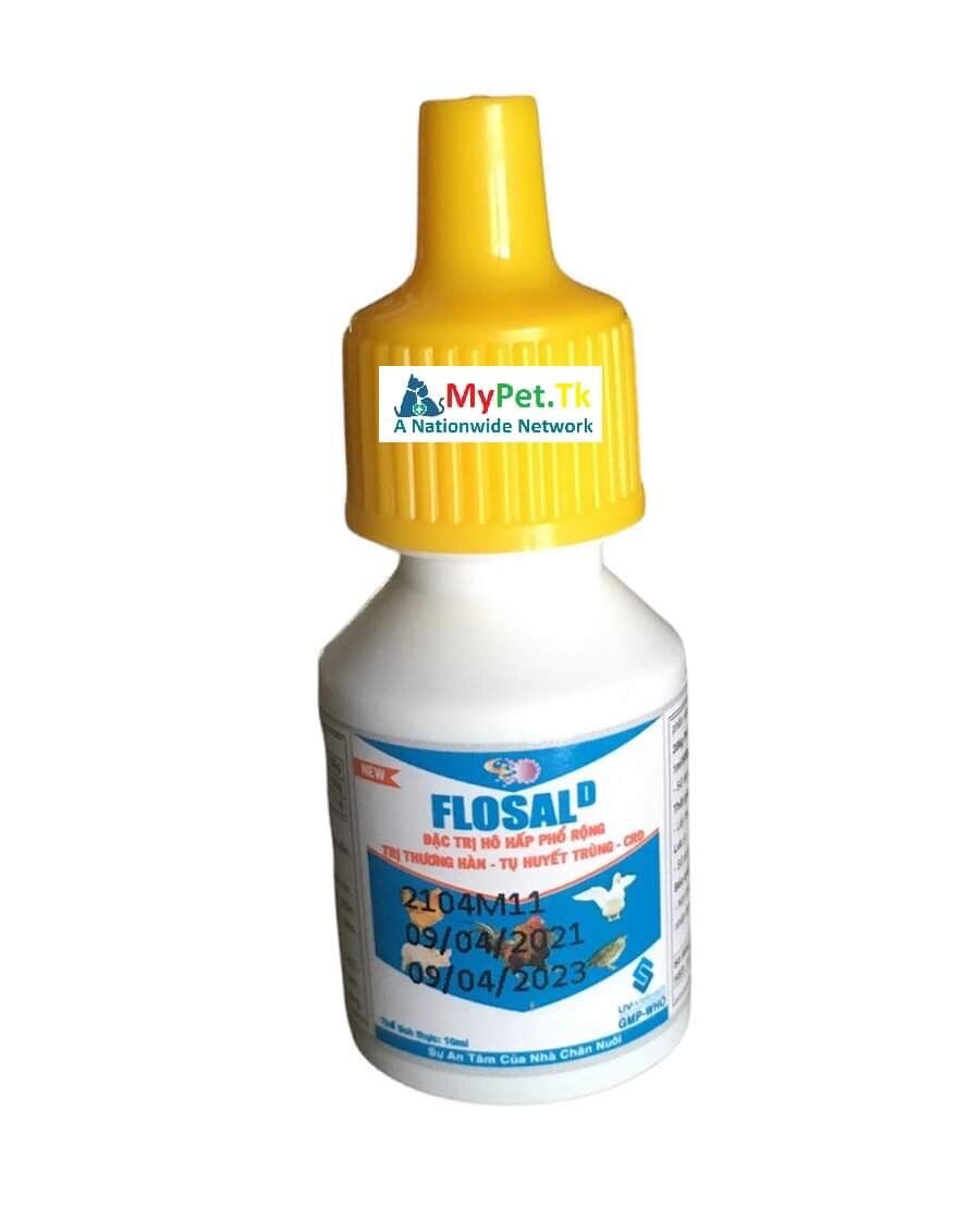 FLOSAL D 10ml - Đặc tr ị bệnh Tổng hợp Hô hấp, thương hàn, Tụ huyết trùng gà vịt heo bò
