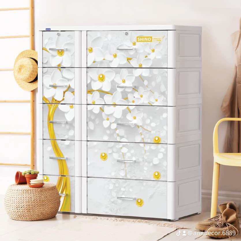 (RÁP SẴN) Tủ nhựa Duy Tân Shino (freeship+lắp ráp miễn phí) 5 tầng 10 hộc kéo (cao130cm, ngang109cm, sâu48cm) - nội thất Khả Vy