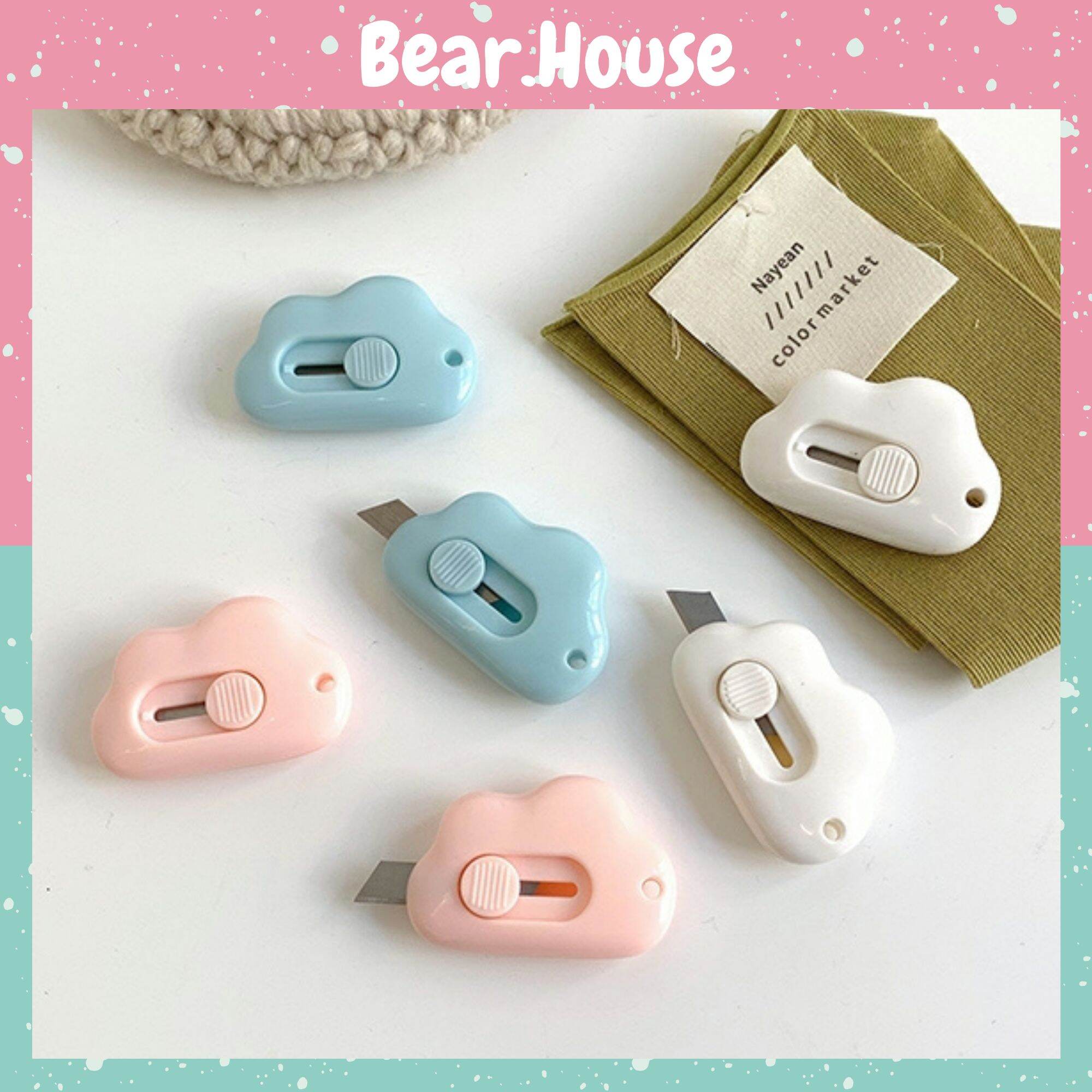 [HCM]??Dao Rọc Giấy Mini Văn Phòng Phẩm Hình Đám Mây Dễ Thương Bear.House