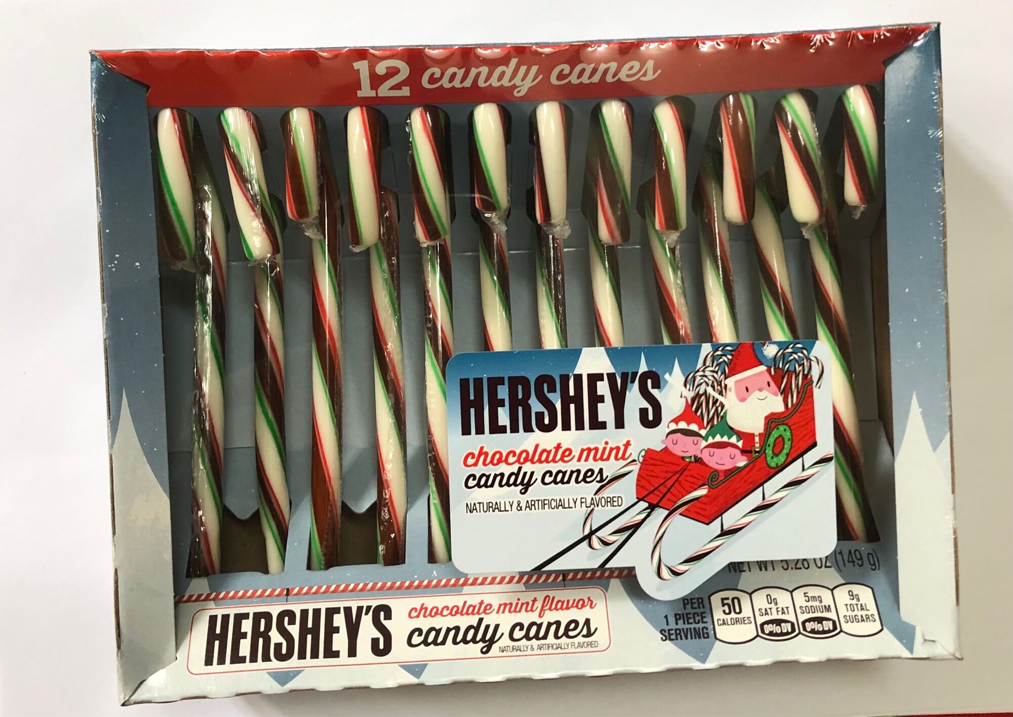 Kẹo cây gậy hershey's chocolate mint candy canes của mỹ - vị socola bạc hà